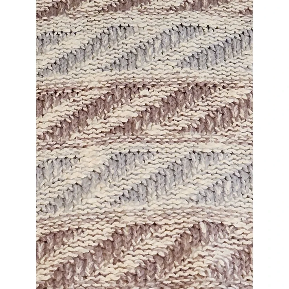 Vintage Jantzen Mens Large Cotton Knit Sweater Beige Mauve Made in USA M162B